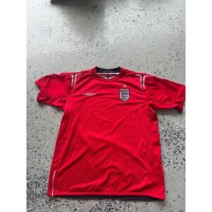 Umbro England Soccer Jersey Official Product Short‎ Sleeve Red Mens Size L